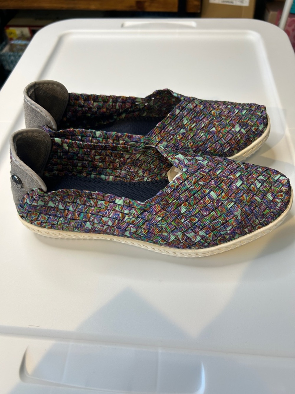 Bernie Mev. Multicolor Woven Slip-On Flats